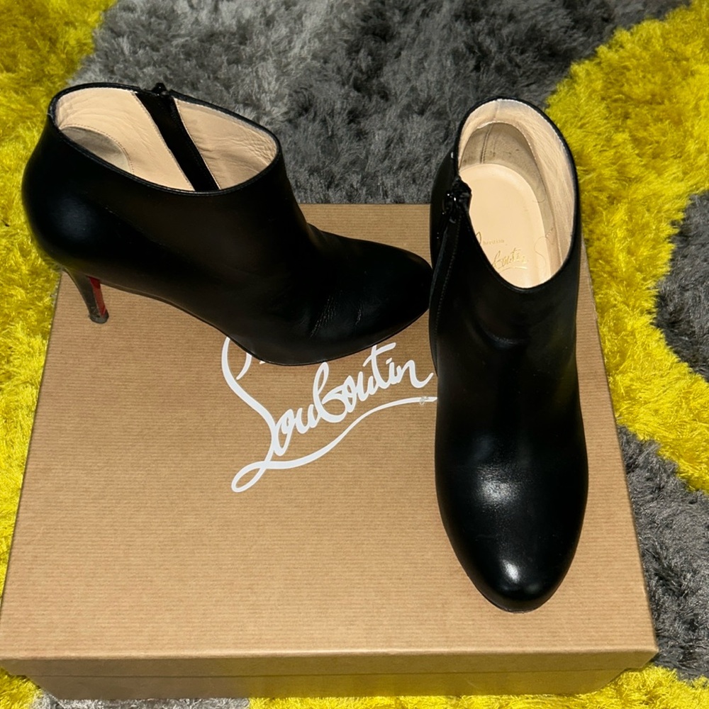 Louboutin black leather classic bootie
